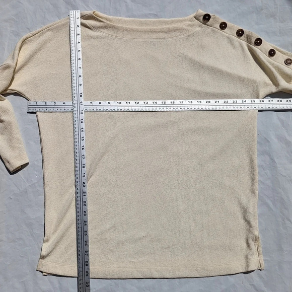 Cream Addition Elle Cowl Neck Shirt with Brown Button Detail Woman's X Plus Size - Picture 2 of 8